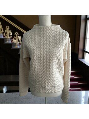 GAP Fit Cream Mockneck Long Sleeve Top Size XS